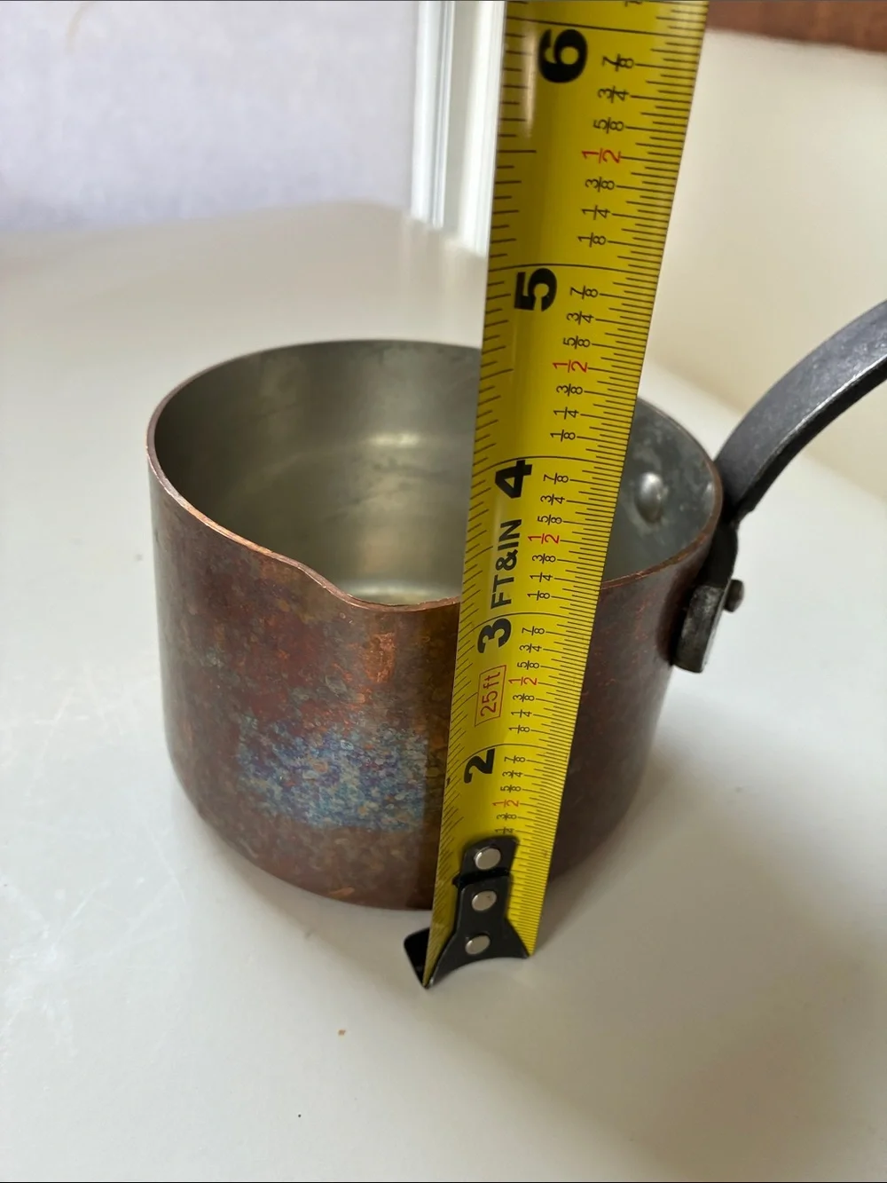 Vintage Baumalu France Copper Saucepan Cast Iron Handle